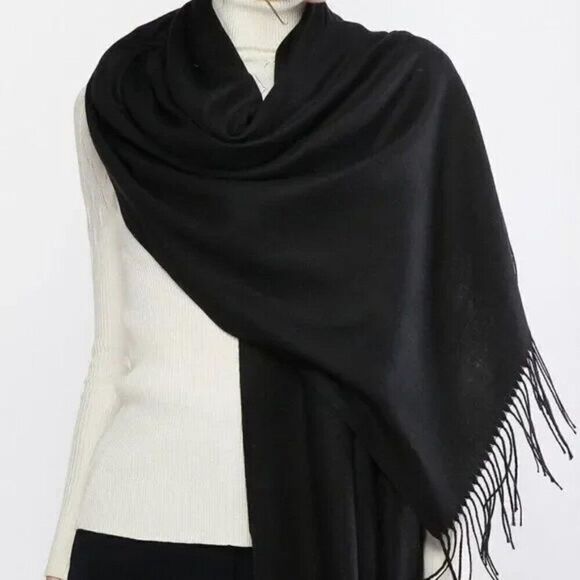 New Women's Scarf Shawls and Wraps Black - Picture 1 of 7